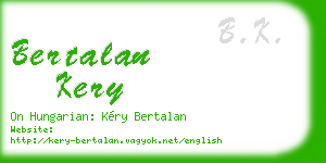 bertalan kery business card